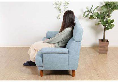 ソファ ハイバックソファ 2人掛け 幅150 ブルー おしゃれ 北欧 ファブリック カフェ ソファー sofa 二人掛け 2P ローソファ フロアソファ かわいい(代引不可)