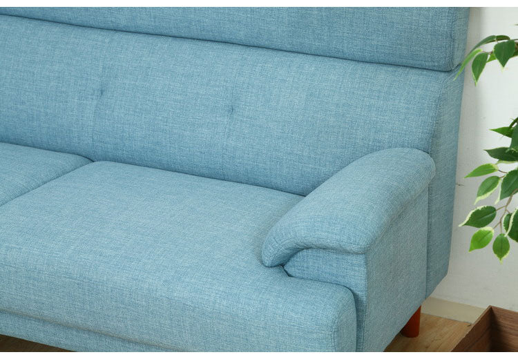 ソファ ハイバックソファ 3人掛け 幅180 ブルー おしゃれ 北欧 ファブリック カフェ ソファー sofa 三人掛け 3P ローソファ フロアソファ かわいい(代引不可)