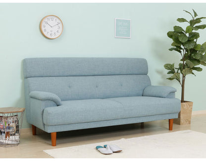 ソファ ハイバックソファ 3人掛け 幅180 ブルー おしゃれ 北欧 ファブリック カフェ ソファー sofa 三人掛け 3P ローソファ フロアソファ かわいい(代引不可)