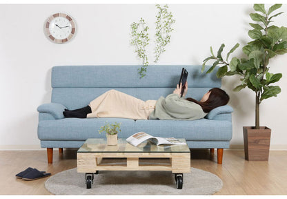 ソファ ハイバックソファ 3人掛け 幅180 ブルー おしゃれ 北欧 ファブリック カフェ ソファー sofa 三人掛け 3P ローソファ フロアソファ かわいい(代引不可)