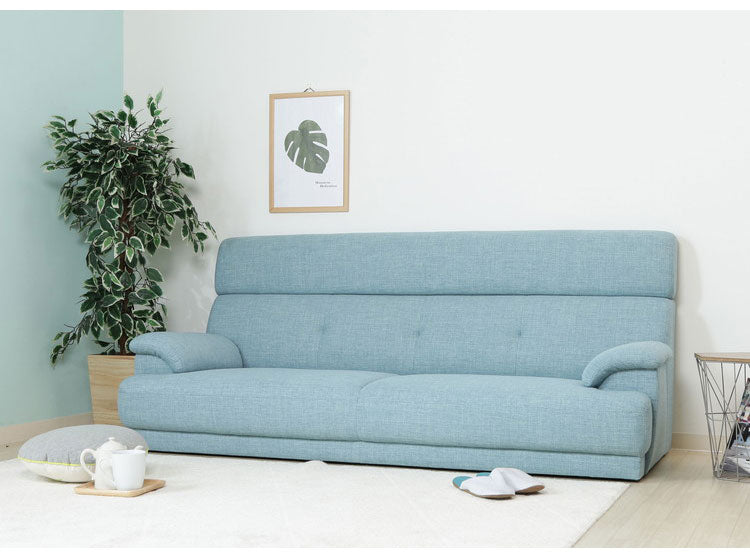 ソファ ハイバックソファ 3人掛け 幅180 ブルー おしゃれ 北欧 ファブリック カフェ ソファー sofa 三人掛け 3P ローソファ フロアソファ かわいい(代引不可)