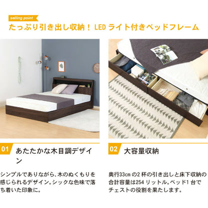 ベッドフレーム 木製 シングル USBポート付き コンセント付き すのこ仕様 シンプル すのこベッド 脚付き 北欧 ヴィンテージ風 ロータイプ ローベッド ベッド(代引不可)