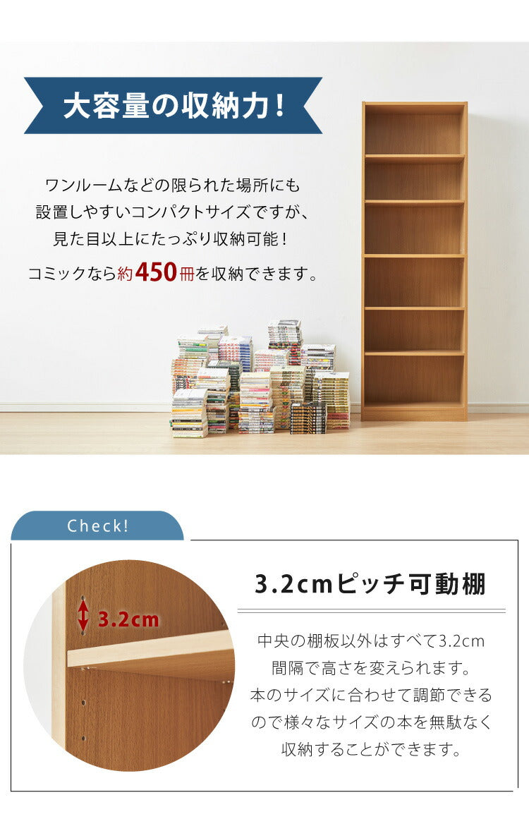 本棚 大容量 幅60 奥行29 高さ180 ラック 文庫本 書棚 DVD CD 漫画 マンガ 収納 ラック 地震対策 転倒防止 隙間収納 ブックシェルフ コミック収納 おしゃれ 北欧