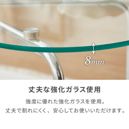 ガラスセンターテーブル 幅90cm ローテーブル 韓国風 韓国インテリア ホワイト 木目 一人暮らし ワンルーム おしゃれ かわいい Chamill