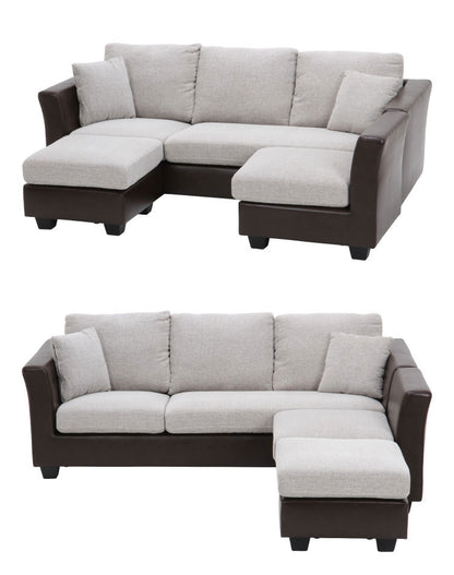ソファ カウチソファ 3人掛け 幅198 おしゃれ 北欧 ファブリック 合成皮革 カフェ ソファー sofa 三人掛け 3P ローソファ フロアソファ かわいい(代引不可)
