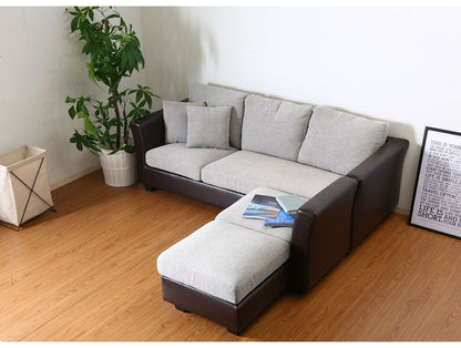 ソファ カウチソファ 3人掛け 幅198 おしゃれ 北欧 ファブリック 合成皮革 カフェ ソファー sofa 三人掛け 3P ローソファ フロアソファ かわいい(代引不可)