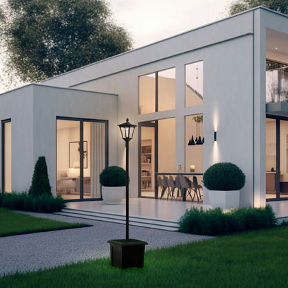 ソーラースタンドライト プランター付き 1灯 LEDライト ガーデンライト ソーラー充電 照明 外灯 門灯 防塵 防水 屋外 ガーデン 玄関 防犯 アンティーク ガス灯(代引不可)