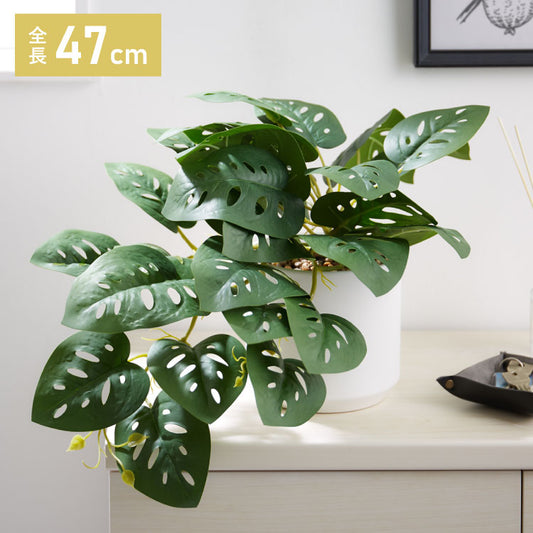 モンステラ フェイクグリーン 観葉植物 フェイク 人工観葉植物 造花 インテリア リアル おしゃれ 鉢 お祝い 樹 木 室内 人気 玄関 リビング オフィス 部屋 シンプル(代引不可)
