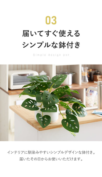 モンステラ フェイクグリーン 観葉植物 フェイク 人工観葉植物 造花 インテリア リアル おしゃれ 鉢 お祝い 樹 木 室内 人気 玄関 リビング オフィス 部屋 シンプル(代引不可)