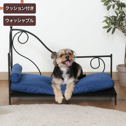ペットベッド ペットデイベッド ペット用 洗濯可能 アイアンフレーム 高級感 オールシーズン 犬用 猫用 小型犬 ペットソファ クッション 通年 おしゃれ(代引不可)
