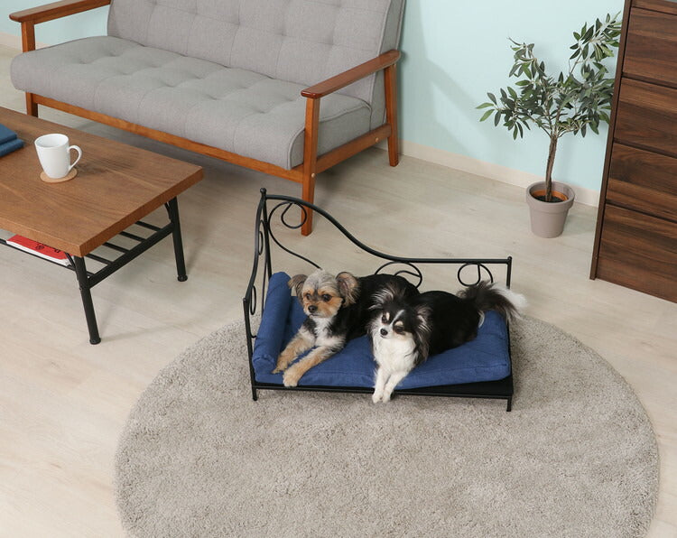 ペットベッド ペットデイベッド ペット用 洗濯可能 アイアンフレーム 高級感 オールシーズン 犬用 猫用 小型犬 ペットソファ クッション 通年 おしゃれ(代引不可)