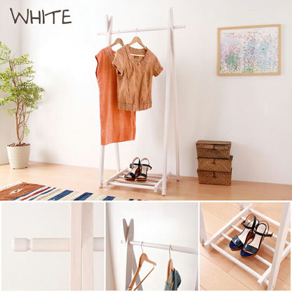 木製 ハンガー　ハンガーラック　コートハンガー ポールハンガー 折りたたみ可能 ブラウン ホワイト【Couth】 クース