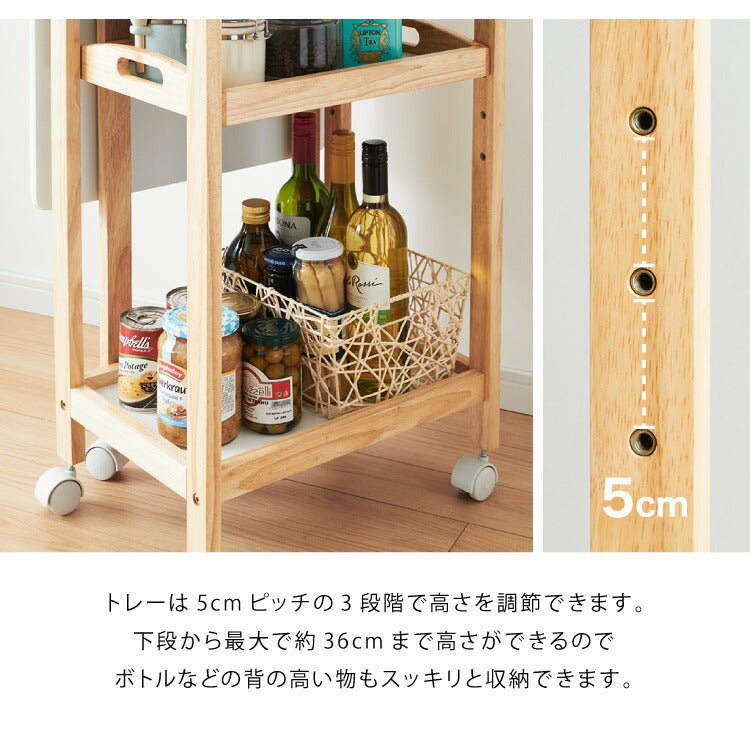 バタフライワゴン 折り畳み式 キッチンワゴン 3段 幅35cm キャスター付き 木製 天然木 サイドワゴン キッチンラック リビング デスク テーブルワゴン北欧 作業台 おしゃれ 韓国インテリア