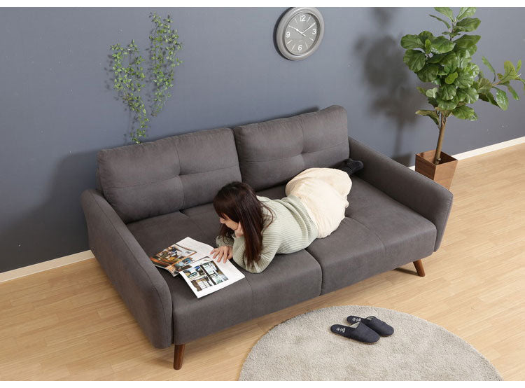 ソファ 3人掛け 幅195 背もたれ可動 おしゃれ 北欧 ファブリック カフェ ソファー sofa 三人掛け 3P ローソファ フロアソファ かわいい(代引不可)