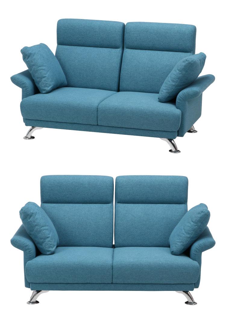 ソファ ハイバックソファ 2人掛け 幅160 ターコイズブルー おしゃれ 北欧 ファブリック カフェ ソファー sofa 二人掛け 2P ローソファ フロアソファ かわいい(代引不可)