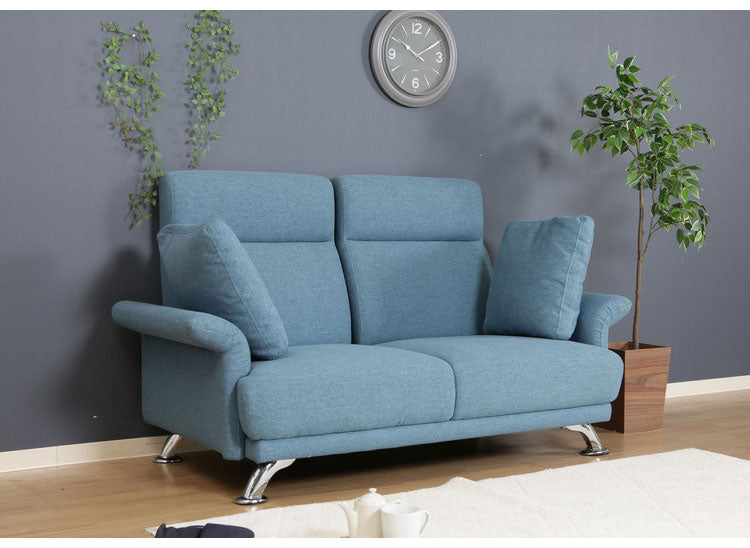 ソファ ハイバックソファ 2人掛け 幅160 ターコイズブルー おしゃれ 北欧 ファブリック カフェ ソファー sofa 二人掛け 2P ローソファ フロアソファ かわいい(代引不可)