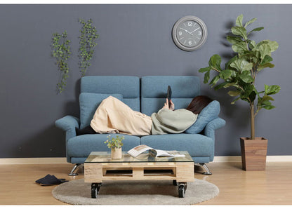 ソファ ハイバックソファ 2人掛け 幅160 ターコイズブルー おしゃれ 北欧 ファブリック カフェ ソファー sofa 二人掛け 2P ローソファ フロアソファ かわいい(代引不可)