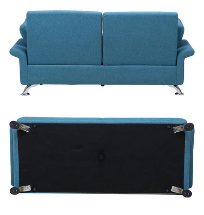 ソファ ハイバックソファ 3人掛け 幅196 ターコイズブルー おしゃれ 北欧 ファブリック カフェ ソファー sofa 三人掛け 3P ローソファ フロアソファ かわいい(代引不可)