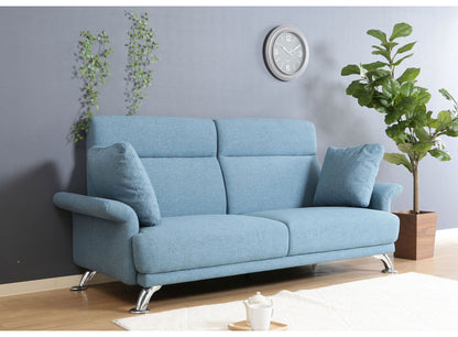 ソファ ハイバックソファ 3人掛け 幅196 ターコイズブルー おしゃれ 北欧 ファブリック カフェ ソファー sofa 三人掛け 3P ローソファ フロアソファ かわいい(代引不可)