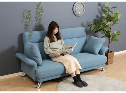 ソファ ハイバックソファ 3人掛け 幅196 ターコイズブルー おしゃれ 北欧 ファブリック カフェ ソファー sofa 三人掛け 3P ローソファ フロアソファ かわいい(代引不可)