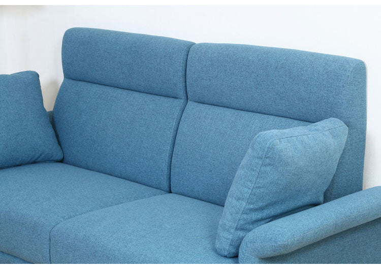 ソファ ハイバックソファ 3人掛け 幅196 ターコイズブルー おしゃれ 北欧 ファブリック カフェ ソファー sofa 三人掛け 3P ローソファ フロアソファ かわいい(代引不可)