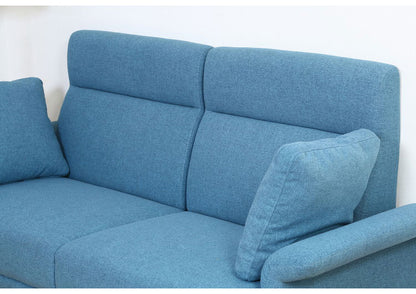 ソファ ハイバックソファ 3人掛け 幅196 ターコイズブルー おしゃれ 北欧 ファブリック カフェ ソファー sofa 三人掛け 3P ローソファ フロアソファ かわいい(代引不可)