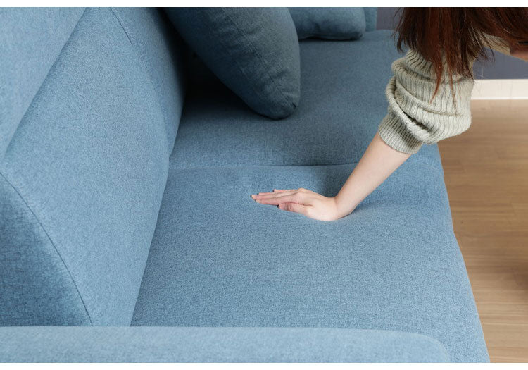 ソファ ハイバックソファ 3人掛け 幅196 ターコイズブルー おしゃれ 北欧 ファブリック カフェ ソファー sofa 三人掛け 3P ローソファ フロアソファ かわいい(代引不可)