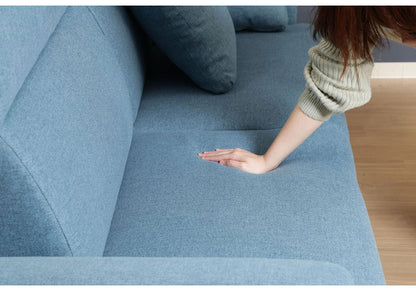 ソファ ハイバックソファ 3人掛け 幅196 ターコイズブルー おしゃれ 北欧 ファブリック カフェ ソファー sofa 三人掛け 3P ローソファ フロアソファ かわいい(代引不可)