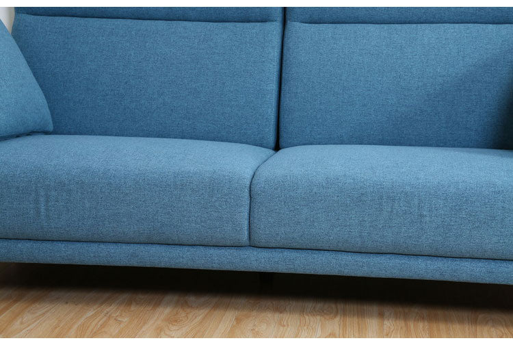 ソファ ハイバックソファ 3人掛け 幅196 ターコイズブルー おしゃれ 北欧 ファブリック カフェ ソファー sofa 三人掛け 3P ローソファ フロアソファ かわいい(代引不可)