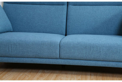 ソファ ハイバックソファ 3人掛け 幅196 ターコイズブルー おしゃれ 北欧 ファブリック カフェ ソファー sofa 三人掛け 3P ローソファ フロアソファ かわいい(代引不可)