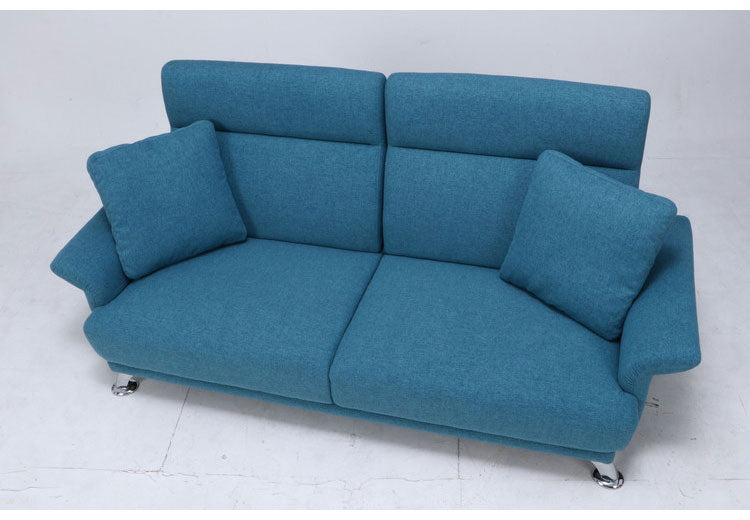 ソファ ハイバックソファ 3人掛け 幅196 ターコイズブルー おしゃれ 北欧 ファブリック カフェ ソファー sofa 三人掛け 3P ローソファ フロアソファ かわいい(代引不可)