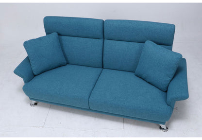 ソファ ハイバックソファ 3人掛け 幅196 ターコイズブルー おしゃれ 北欧 ファブリック カフェ ソファー sofa 三人掛け 3P ローソファ フロアソファ かわいい(代引不可)