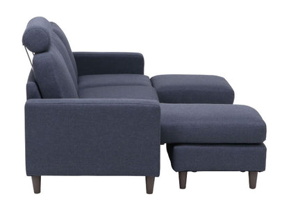 ソファ カウチソファ 3人掛け 幅185 ヘッドレスト付き オットマン スツール おしゃれ 北欧 ファブリック カフェ ソファー sofa 三人掛け 3P ローソファ フロアソファ かわいい(代引不可)