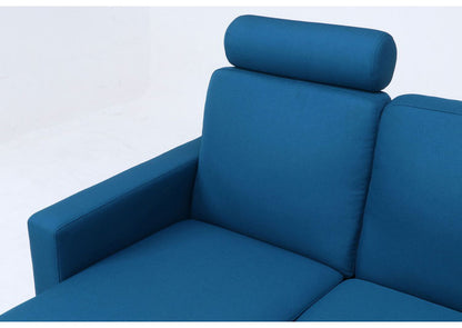 ソファ カウチソファ 3人掛け 幅185 ヘッドレスト付き オットマン スツール おしゃれ 北欧 ファブリック カフェ ソファー sofa 三人掛け 3P ローソファ フロアソファ かわいい(代引不可)