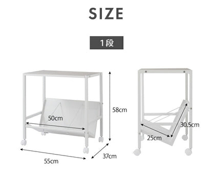 ファイルワゴン 1段 ホワイト ワゴン 収納 収納ケース リビング オフィス 本棚 ラック 棚 書棚 書類 ファイル(代引不可)