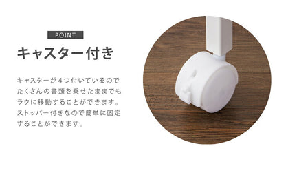 ファイルワゴン 1段 ホワイト ワゴン 収納 収納ケース リビング オフィス 本棚 ラック 棚 書棚 書類 ファイル(代引不可)