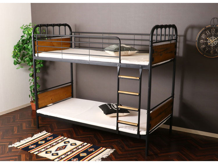 2段ベッド ベッドフレーム スチール 木製 おしゃれ 木製 北欧 ベッド かわいい パイプベッド 西海岸 子供用 大人用 キッズ 子供部屋(代引不可)