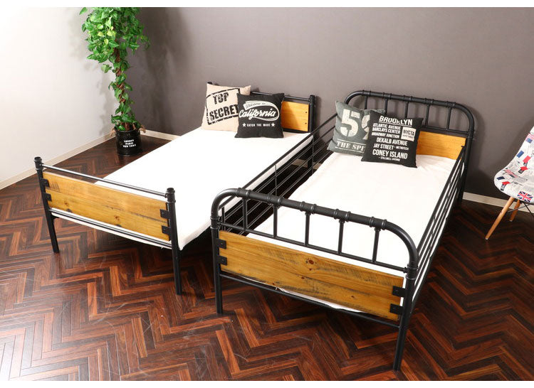 2段ベッド ベッドフレーム スチール 木製 おしゃれ 木製 北欧 ベッド かわいい パイプベッド 西海岸 子供用 大人用 キッズ 子供部屋(代引不可)