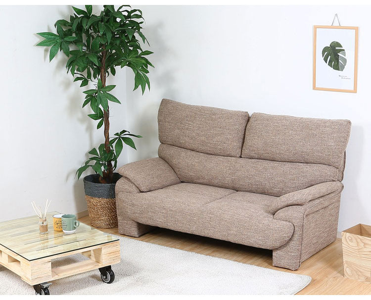 ソファ ハイバックソファ 2人掛け 幅164 ブラック ベージュ おしゃれ 北欧 ファブリック カフェ ソファー sofa 二人掛け 2P ローソファ フロアソファ かわいい(代引不可)