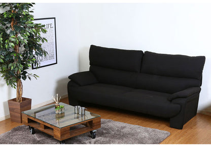 ソファ ハイバックソファ 3人掛け 幅200 ブラック ベージュ おしゃれ 北欧 ファブリック カフェ ソファー sofa 三人掛け 3P ローソファ フロアソファ かわいい(代引不可)
