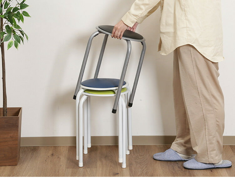 パイプ丸イス 12脚セット パイプイス パイプ丸椅子 スツール スタッキング チェア 積み重ね可 会議イス 会議椅子 小さめ 組立不要 完成品(代引不可)