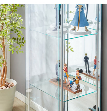 ガラスコレクションケース フィギュアケース 3段 背面ミラー 付き 幅42.5cm 奥行36.5cm 高さ86cm ブラウン 強化ガラス(代引不可)