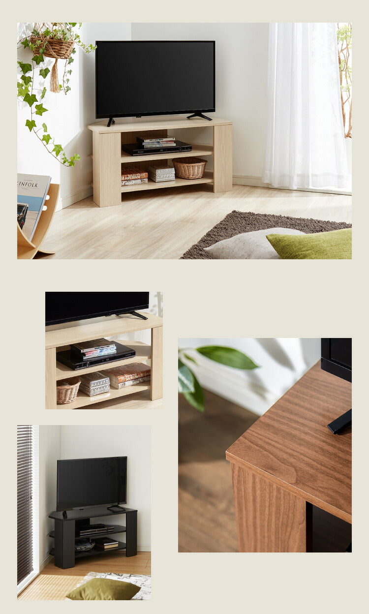 コーナーテレビ台 幅80cm 木製 32型 32インチ TV台 ローボード テレビ台 テレビボード コーナー テレビ 台 コンパクト スリム ワンルーム シンプル オープンタイプ リビング 寝室 ベッドルーム