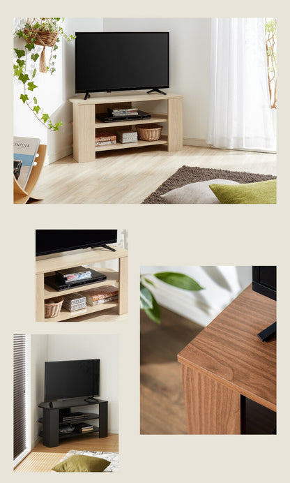 コーナーテレビ台 幅80cm 木製 32型 32インチ TV台 ローボード テレビ台 テレビボード コーナー テレビ 台 コンパクト スリム ワンルーム シンプル オープンタイプ リビング 寝室 ベッドルーム
