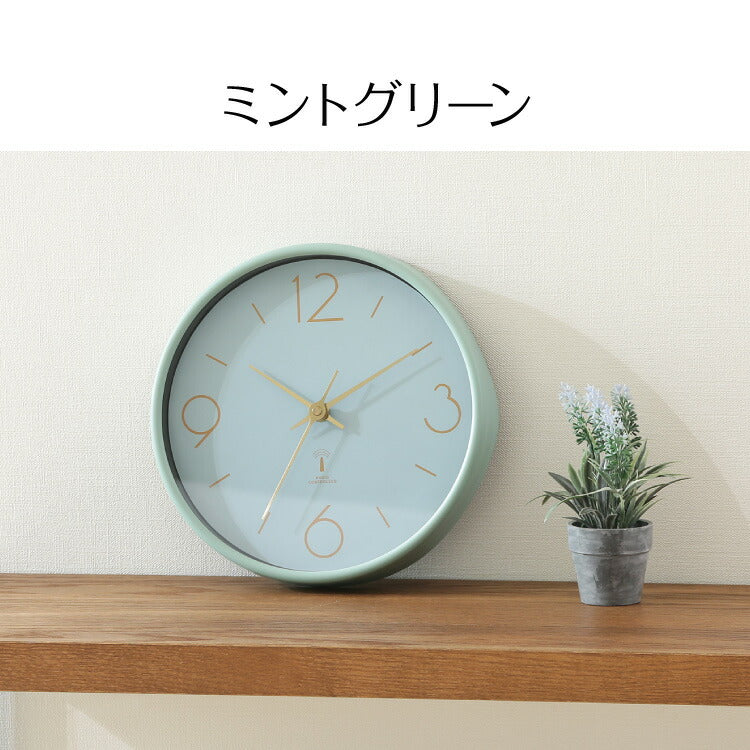 電波掛時計 直径25.5cm 乾電池式 壁掛け時計 電波時計 軽量 静音 モダン 北欧 おしゃれ プレゼント ギフト かわいい インテリア ガラス(代引不可)
