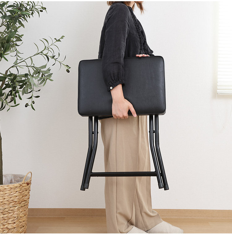 ワイドチェア 折り畳み式 4点セット 肉厚 クッション コンパクト 軽量 キッチン 腰掛け スツール 椅子 ゆったり(代引不可)