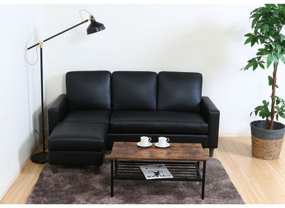 ソファ カウチソファ 3人掛け 幅186 おしゃれ 北欧 レザー 合成皮革 カフェ ソファー sofa 三人掛け 3P ローソファ フロアソファ かわいい(代引不可)