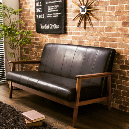ソファー 2人掛け おしゃれ バイキャストPUソファー ラバーズ レザー ウッドフレーム 肘掛けあり シンプル 革調 モダン 北欧 新生活 ソファ レトロ ソファ レトロソファ チェア イス