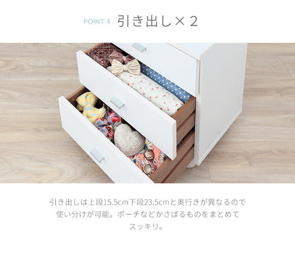 コスメボックス ドレッサー 収納 ミラー メイクボックス キャスター 【FIGO】 ホワイト フィーゴ 【完成品】