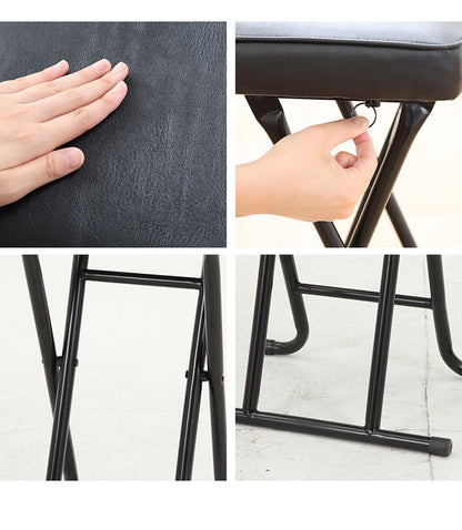 ハイチェア 折り畳み式 4点セット カウンターチェア PUレザー 肉厚 クッション コンパクト 軽量 キッチン 腰掛け スツール 椅子(代引不可)